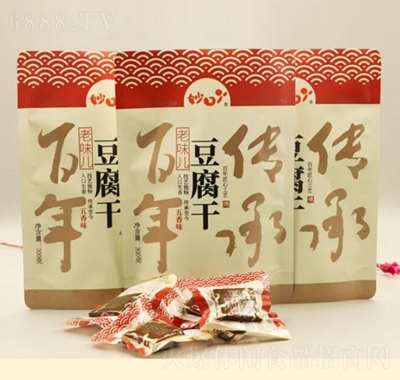 妙口丫老味兒五香豆干300g袋裝休閑食品